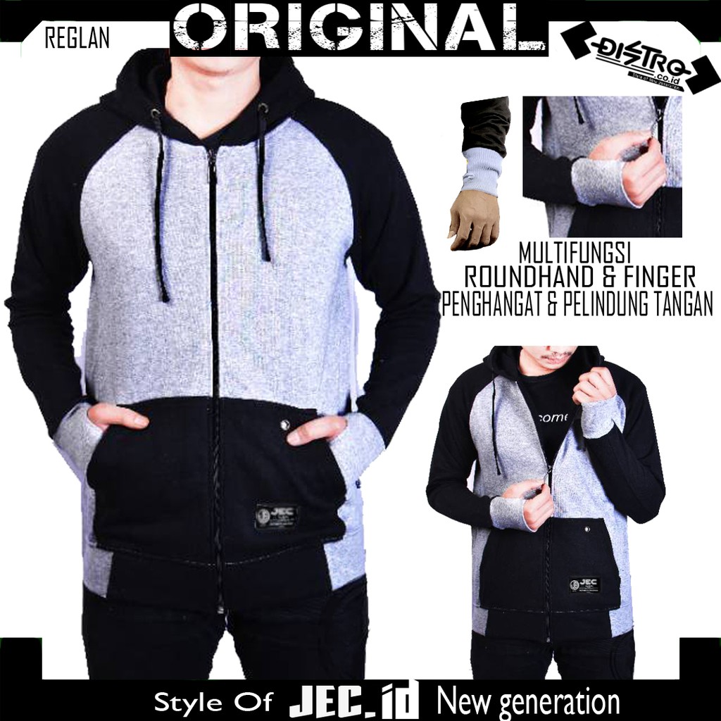 Jaket Hoodie Reglan Roundhand Finger Zipper Premium | Hudie | Hodie Pria | Sweater | Switer | Sweeter