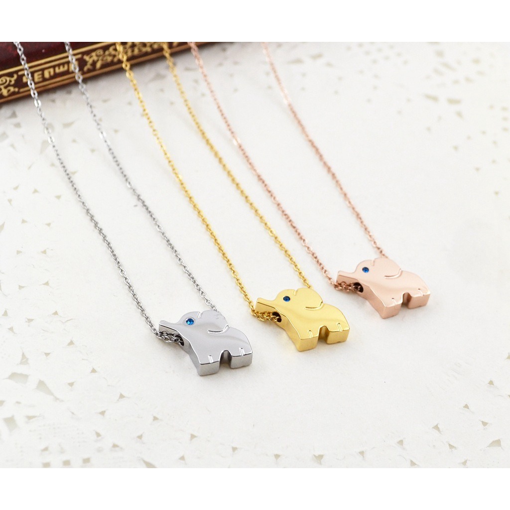 Kalung Fashion Titanium Emas Korea Cewek , bentuk gajah sangat disukai wanita cocok hadiah KK211