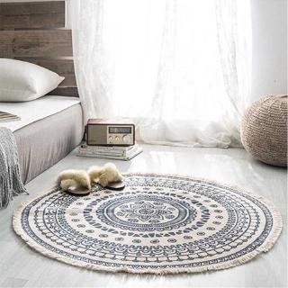 Karpet Lantai Bentuk Bulat Gaya  Nordic Vintage  Untuk 