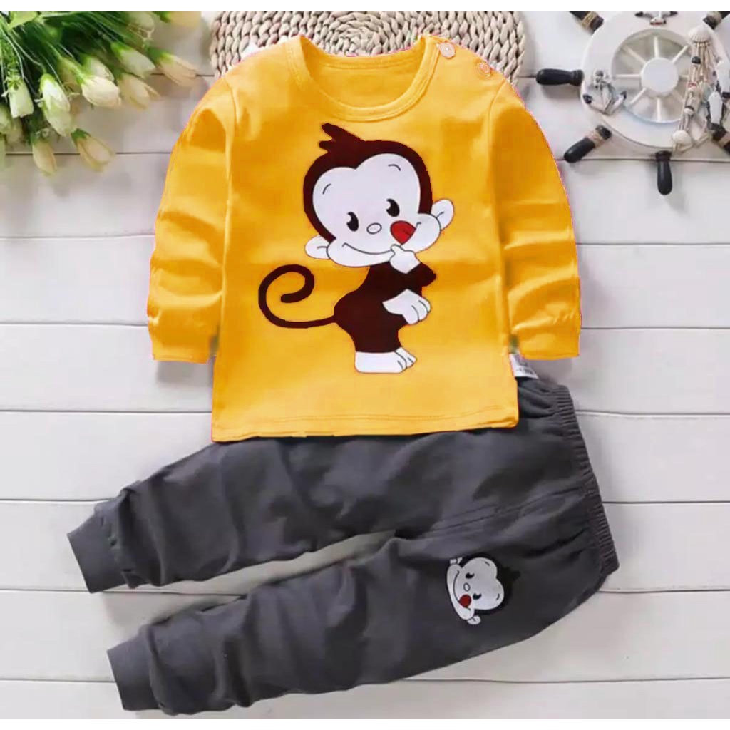 SETELAN SWEATER ANAK BAJU SWEATER ANAK SWEATER JOGGER ANAK MONKEY 1-5 TAHUN BAJU ANAK LAKI LAKI BAJU ANAK PEREMPUAN JEKRT ANAK HARGA GROSIR