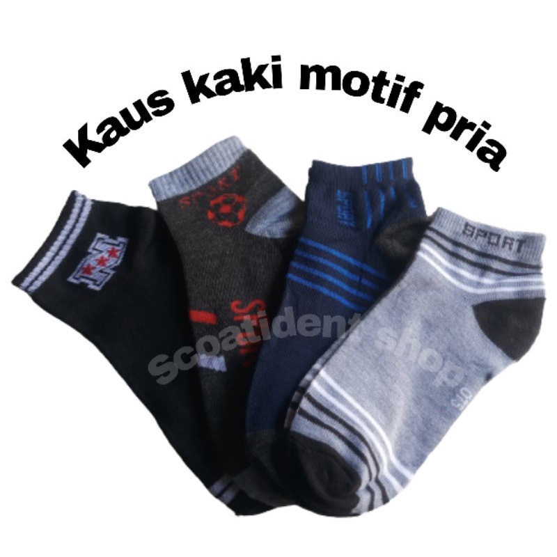 Kaos kaki pendek motif semata kaki pria, bisa pilih warna