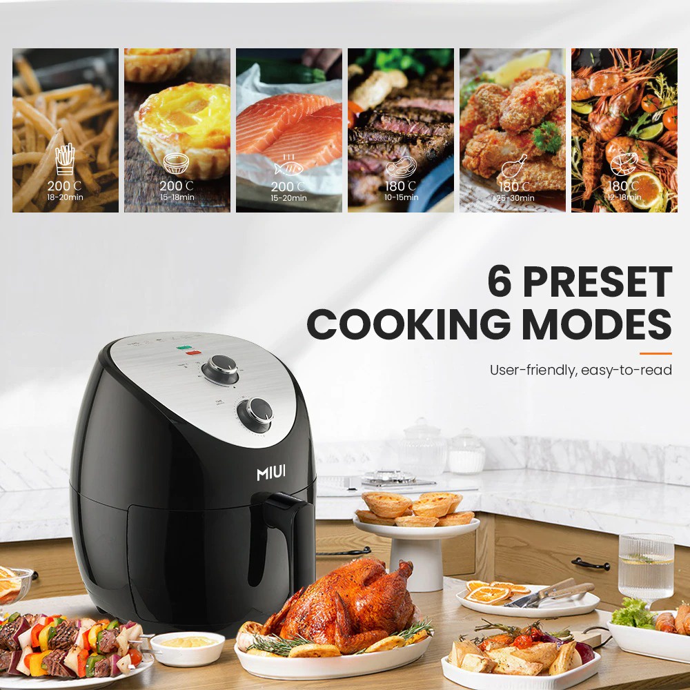 MIUI Smart Air Fryer Mesin Penggoreng Tanpa Minyak 5 L Button Version - AF-01 - Black