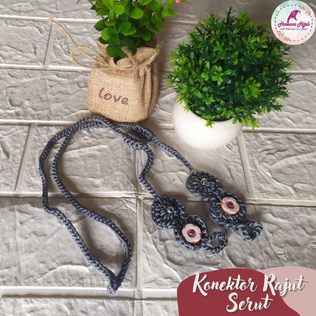 Konektor Masker Hijab Serut Tali Rajut HandMade 2 in 1 Hasenna Hijab
