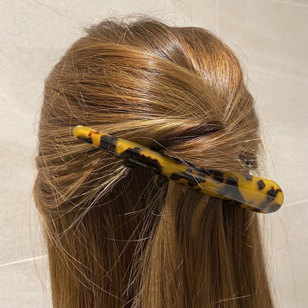 Needway  Klip Duckbill Wanita Elegan Simple Ponytail Clip Untuk Anak Perempuan Hair Claw Leopard Jepit Rambut Besar