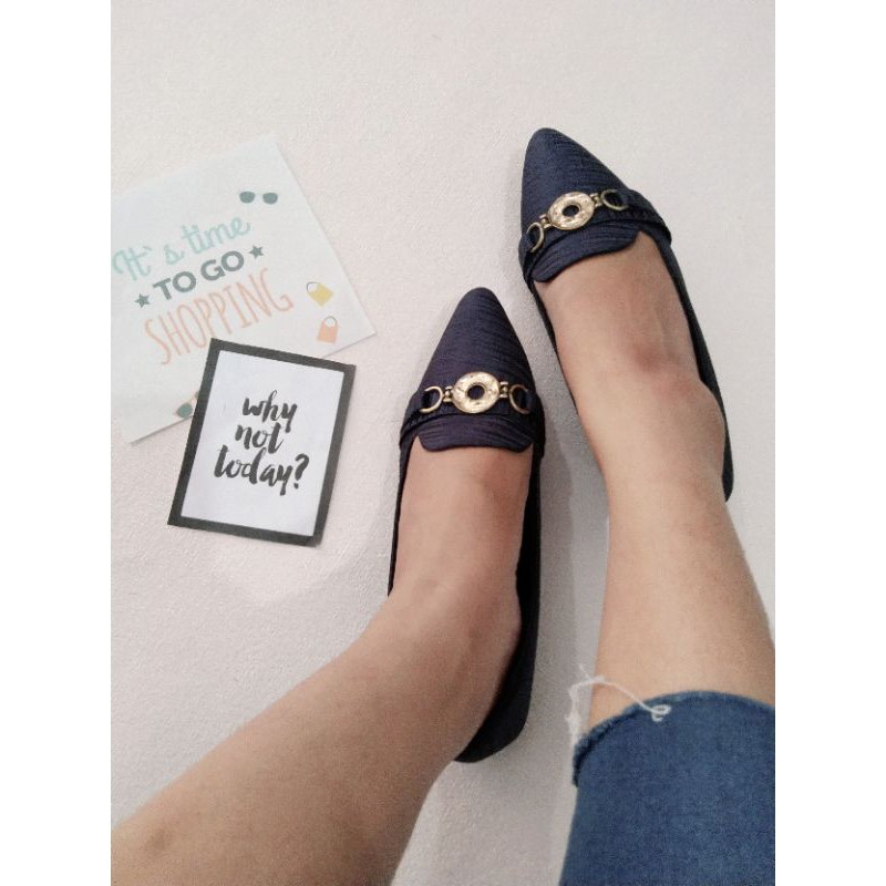 LOUISDEAR sepatu flat bahan sati flat obat B13