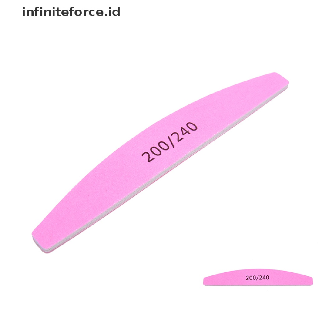 Infiniteforce.id Balok Spons Kikir Kuku 200 / 240 Warna Pink Untuk Salon / Nail Art