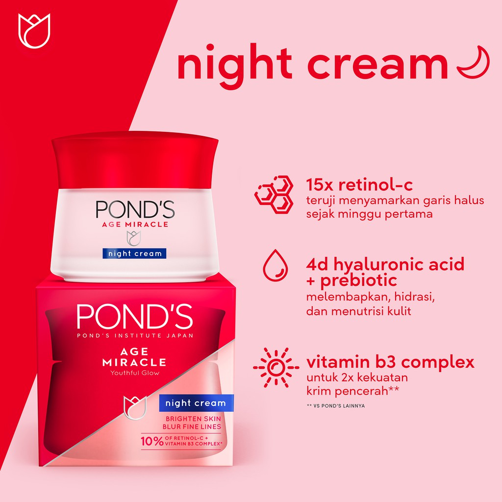 [EXCLUSIVE] PONDS AGE MIRACLE NIGHT CREAM 50G &amp; FACIAL FOAM 100G POND’S AGE MIRACLE 50 G 100 G