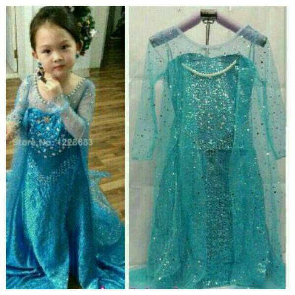 Dress Baju  Frozen  Elsa Premium Glitter Full Payet 