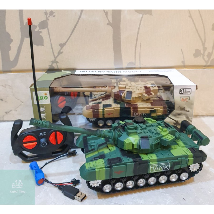 Mainan RC Remote Control Tank Tentara Military Battery Charge SL-212A