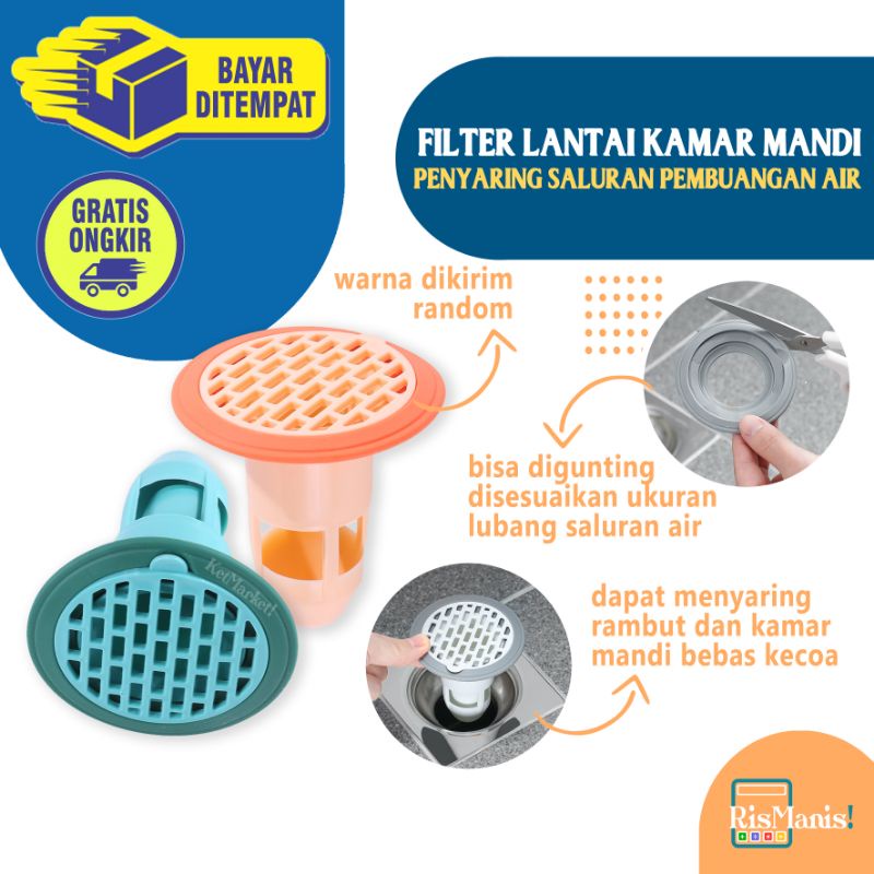 BATHROOM DRAIN FILTER Penyaring Lubang Saluran Pembuangan Air Kamar Mandi Saringan Drainase Wastafel