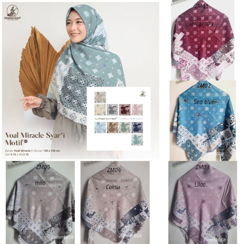 Umama segi empat syari motif voal miracle