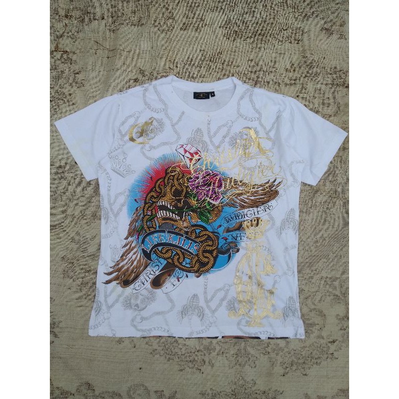 kaos christian audigier skull logo second original