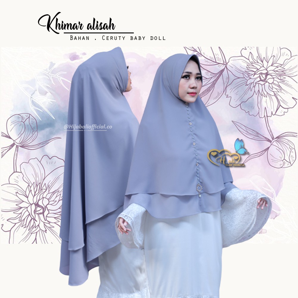 Jilbab A2 Hijab Khimar Syari 2 Layer Ceruty Jumbo Kekinian