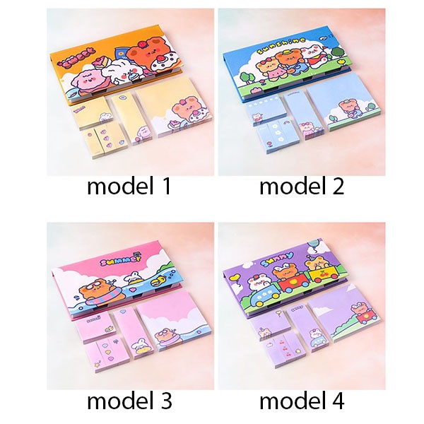 sticky notes kartun box catatan tempel spring outing bear (3H1)sno067