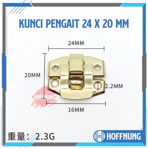 Kunci Pengait Box 24 x 20 mm Gembok Pengait Kotak Perhiasan