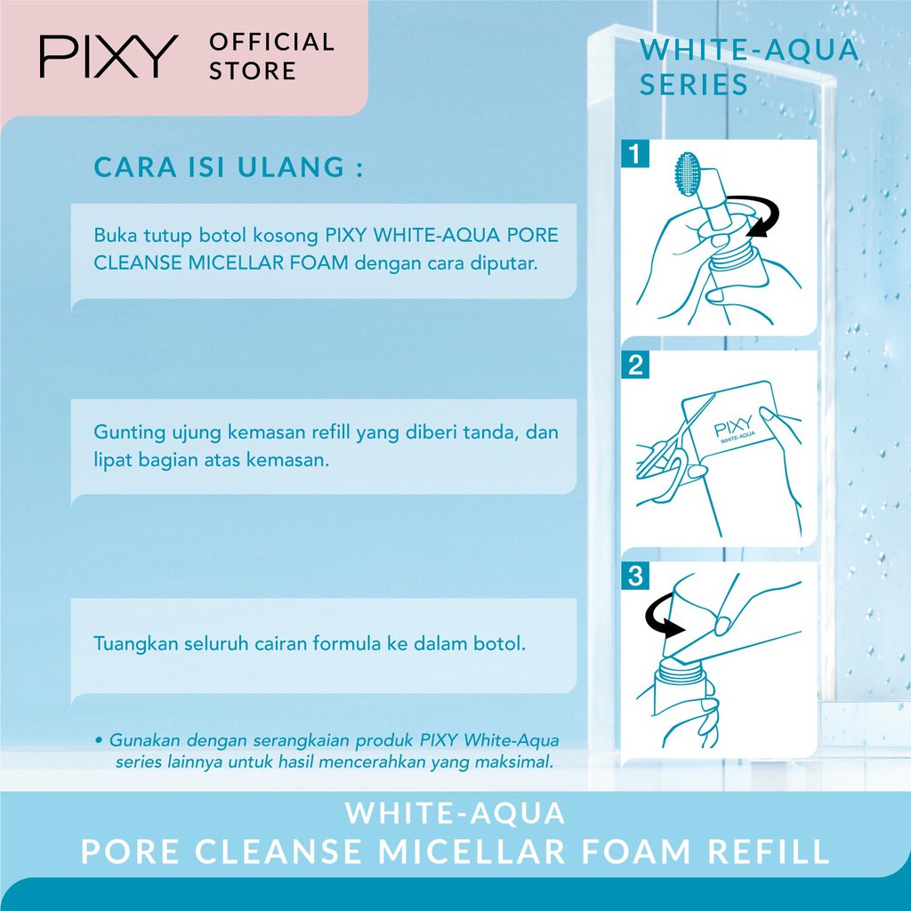 PIXY WHITE - AQUA PORE CLEANSE MICELLAR FOAM 90 ML (REFILL)