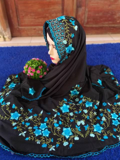 Mukena terusan polino warna bordir cantiiikkk