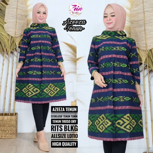  Baju  Batik  Dress Tunik Wanita Batik  Solo Azeeza Tunik pwb 