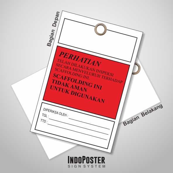 

TAG OUT CUSTOM LOTO PVC INSPEKSI SCAFFOLDING