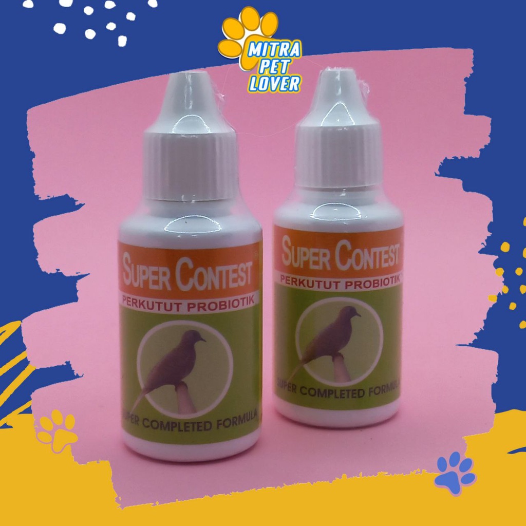 PROBIOTIK SUARA BURUNG PERKUTUT - SUPER CONTEST 30 ML ORIGINAL - MEMPERTEGAS KICAU MERDU KUAT, ATASI SUARA SERAK JADI JERNIH BERANI , ANTI STRESS - MURAH ASLI - PET ANIMAL HEALTHCARE &amp; VETERINARY TAMASINDO OBAT &amp; VITAMIN HEWAN PELIHARAAN MITRAPETLOVER