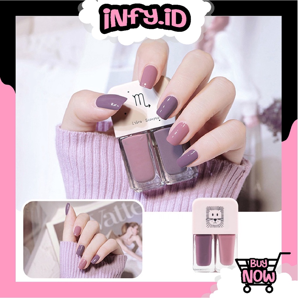 INFY - R610 2IN1 Kutek Korea Lucu 2 Warna Gel Nail Polish