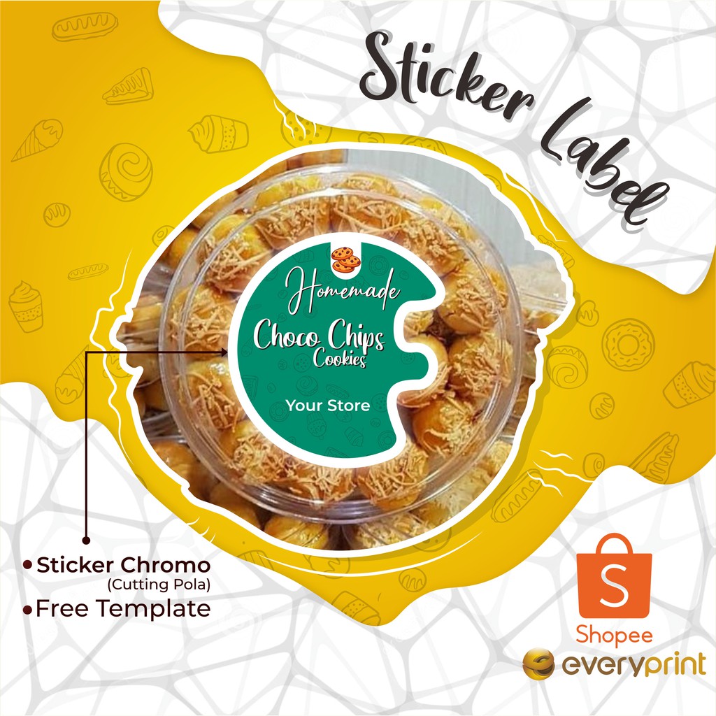 Label Sticker Toples Kue Kering/Nastar/Kastengel