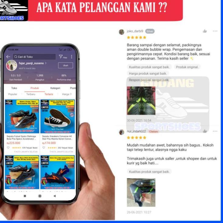 ♞ Sepatu Sepak Bola Spatu Olahraga Pria Specs Spider FG Warna Hitam Orange Murah Terbaru Bergaransi