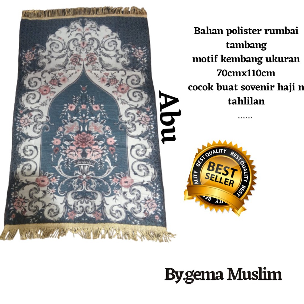sajadah gliter rumbai murah kembang