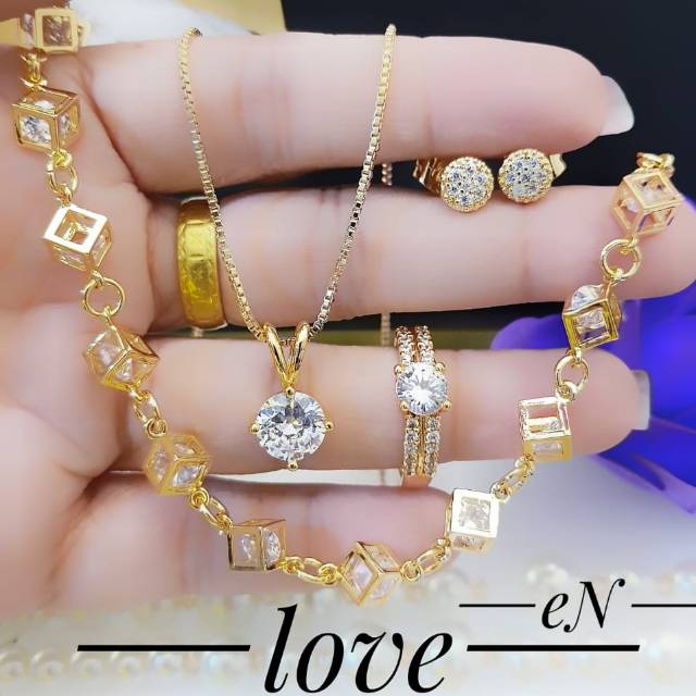 Xuping set perhiasan lapis emas 24k 1927a