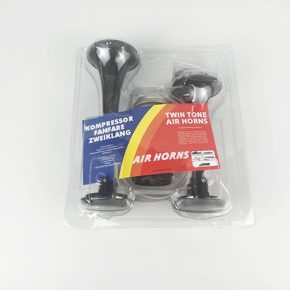Klakson Trompet Truk Perahu Dual Air Horn 178dB 12V - TZ-320 - Black
