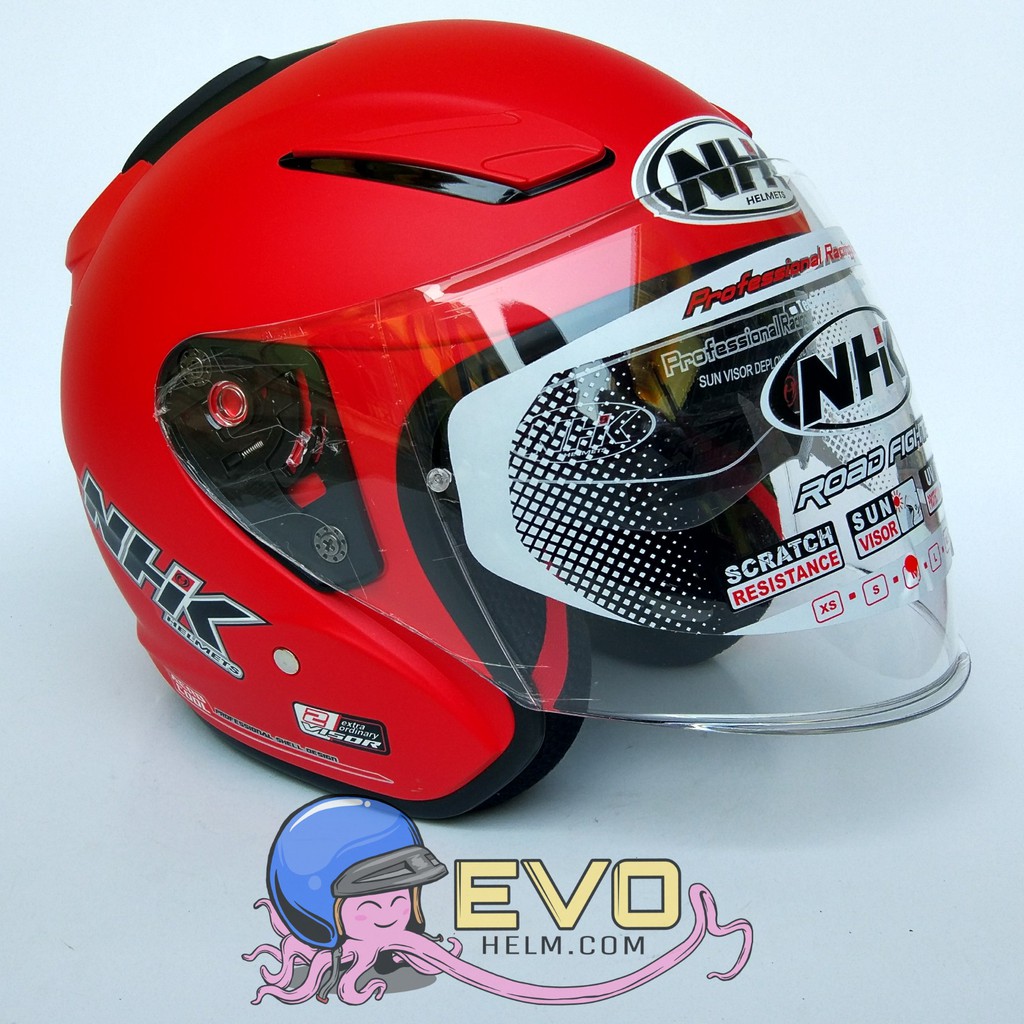 NHK R1_SOLID RED DOFF (DOUBEL VISOR)