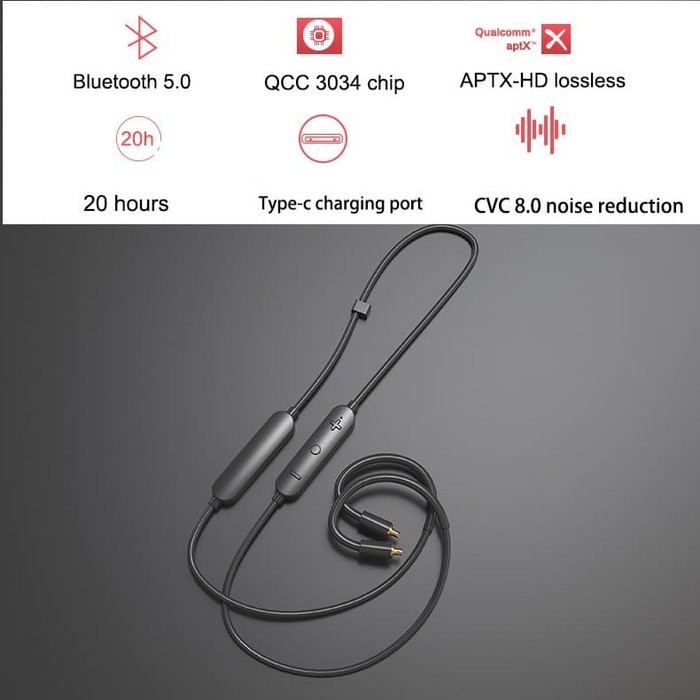 Value DR30 Qualcomm QCC3034 Bluetooth Cable MMCX 2 Pin A2DC IM04 IE80