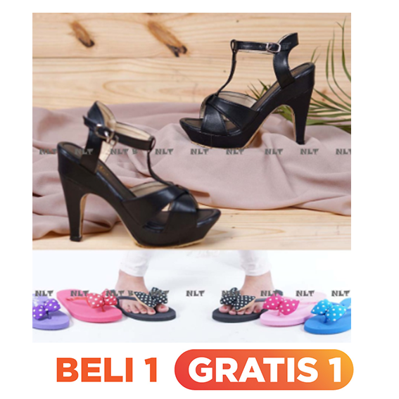 BELI 1 GRATIS 1 High Heels Wanita ISABEL FREE SPONPOKADOT