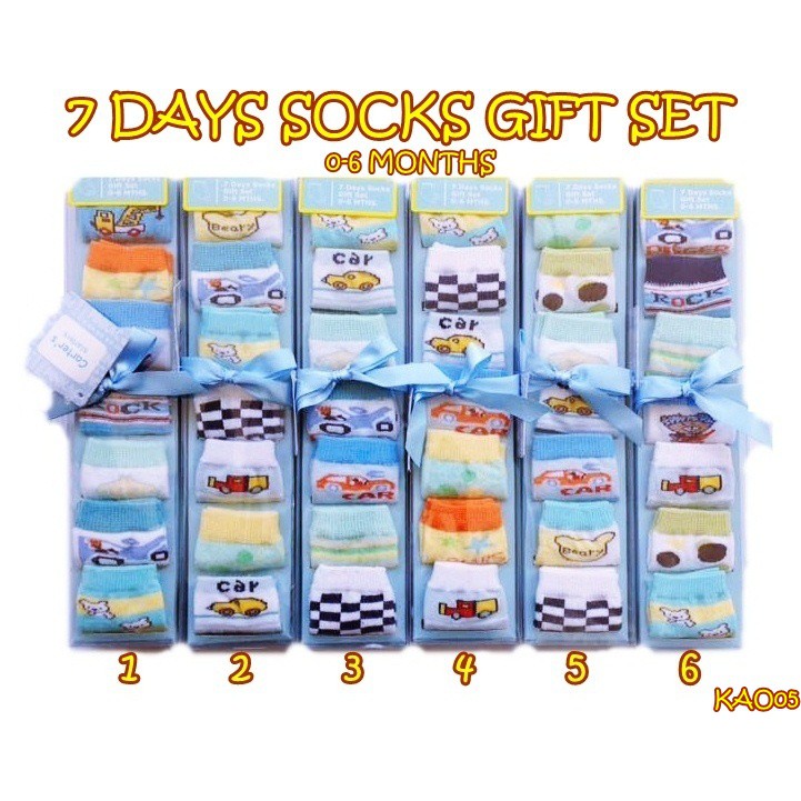 KAO05 KAOS KAKI BOY 7 DAYS SOCKS GIFT SET CARTERS KAOS KAKI BAYI