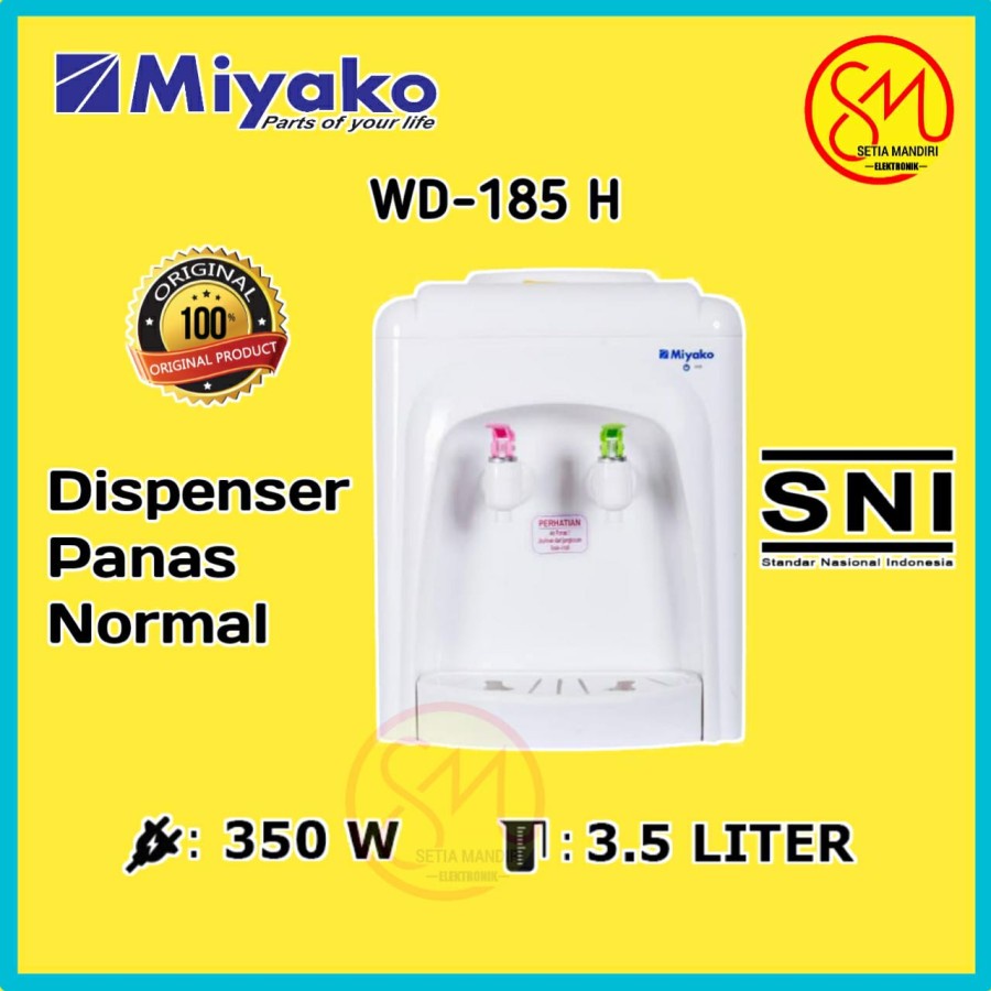 MIYAKO WD-185 H Dispenser Air Galon Atas 350 Watt Normal & HOT WD-185H