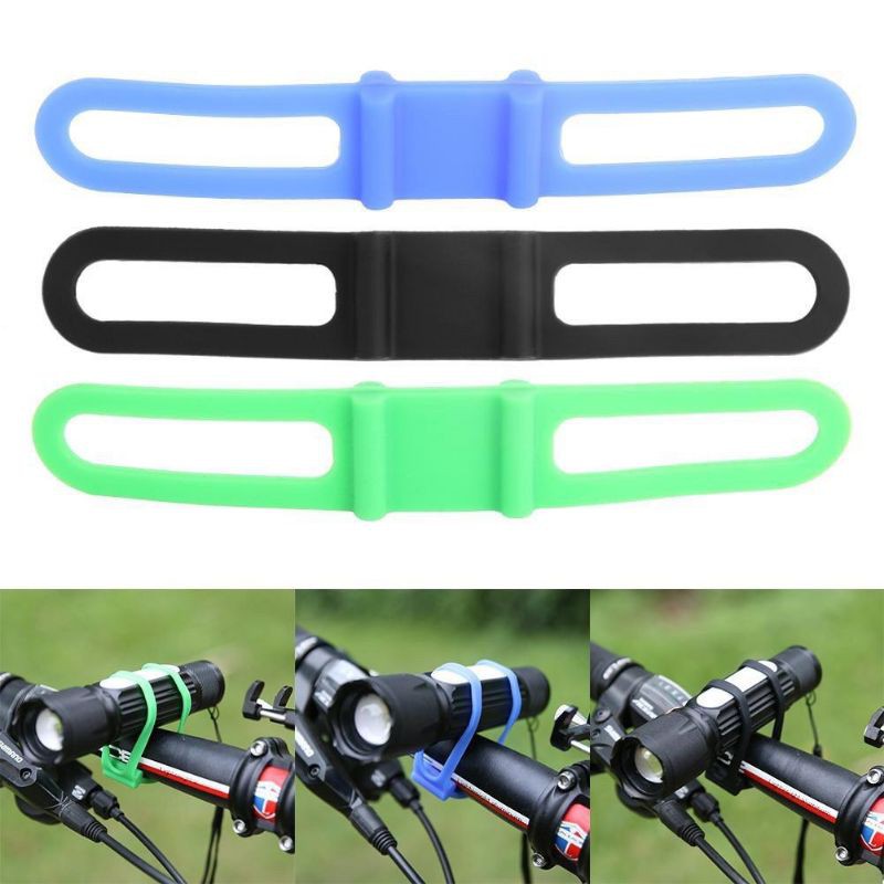 Klip Holder Lampu Senter Bahan Silikon Untuk Sepeda
