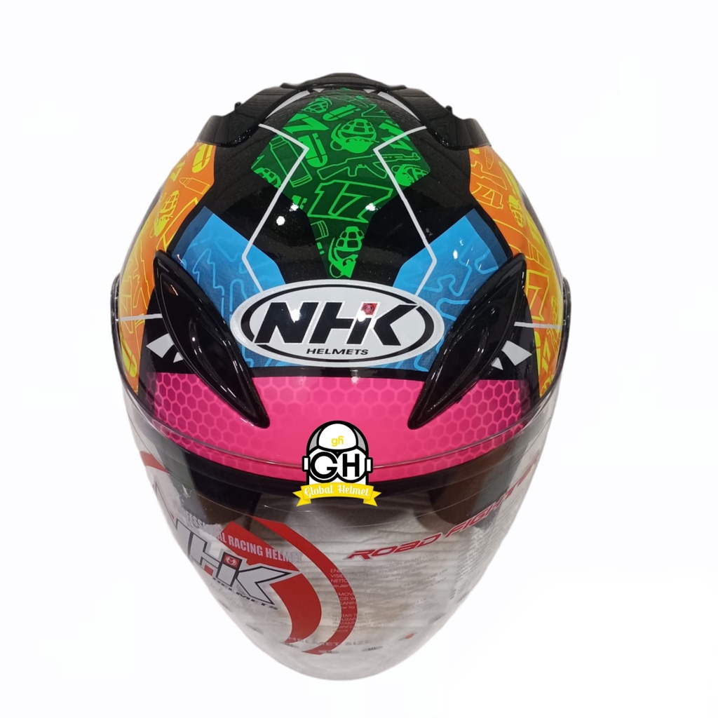 HELM NHK R6 HALF FACE GP EDITION KAREL #4 BRNO BLACK GOLD YELLOW R6