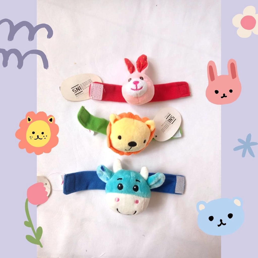 GELANG RATTLE BABY BAYI LUCU HALUS KARAKTER SOFT RATTLE BONEKA