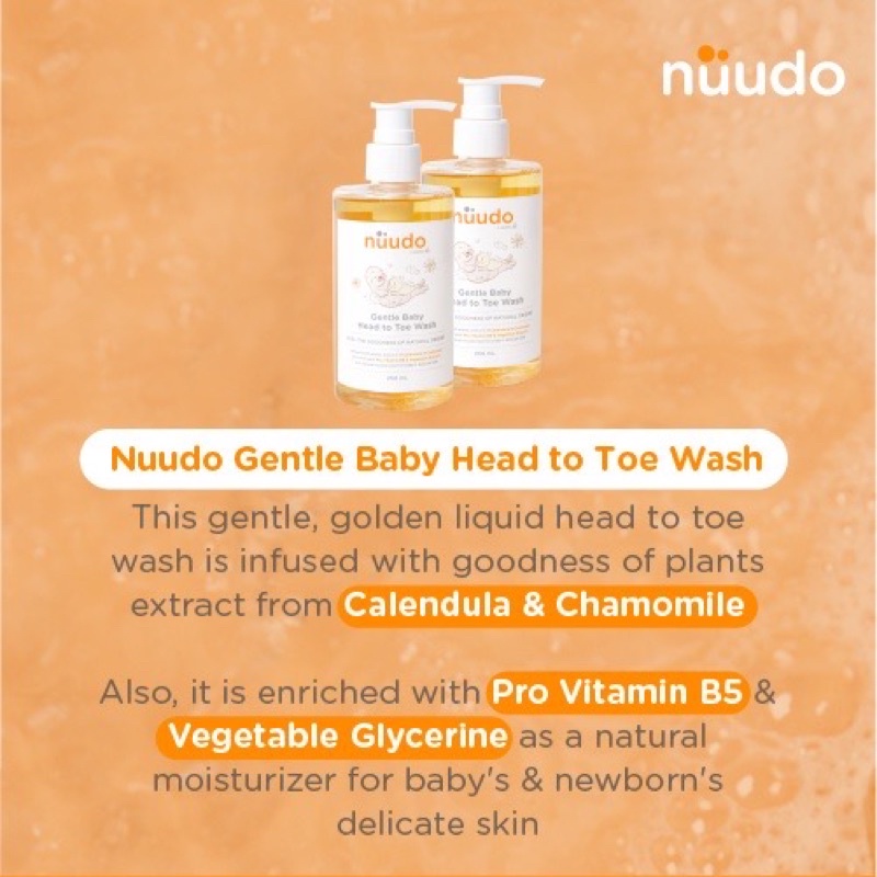 Nuudo by Pureco Gentle Baby Head to Toe // Nuudo by Pureco Kids Body to Face Wash // Nuudo Sabun Shampo Bayi Travel Size 60ml // Nuudo Sabun Cuci Muka &amp; Badan Anak 60ml Travel Size Plant Based Organic Alami