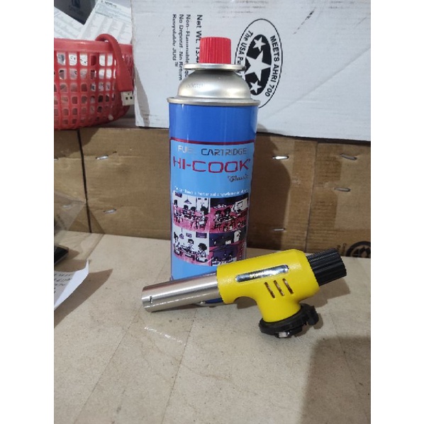 PAKET GAS TORCH + HI-COOK 230GRAM PORTABLE KEPALA LAS AUTO GAS KALENG