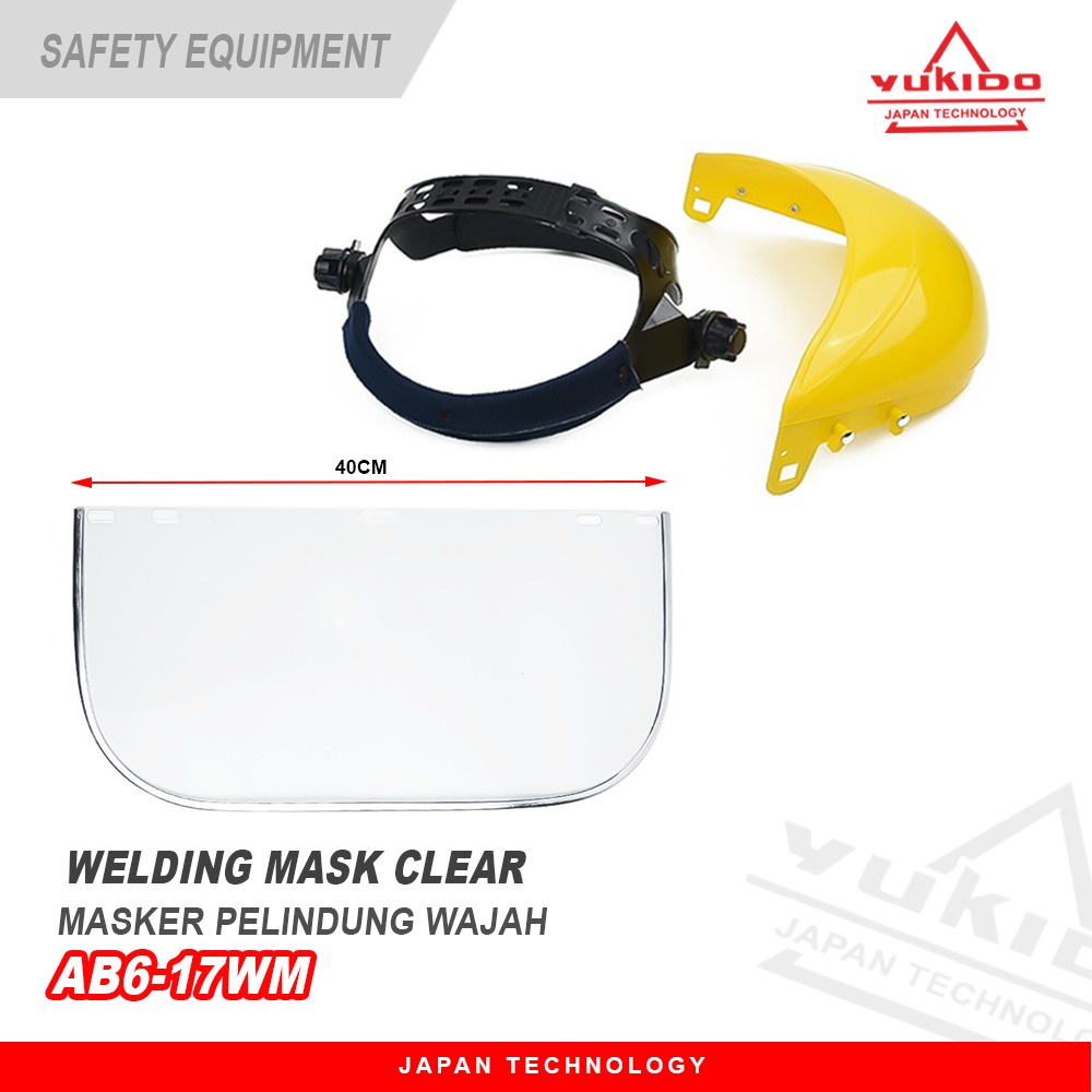 PROMO MASKER SAFETY TEKNIK PELINDUNG WAJAH TEKNISI &amp; OPERATOR  YUKIDO WELDING GRINDER MASK CLEAR