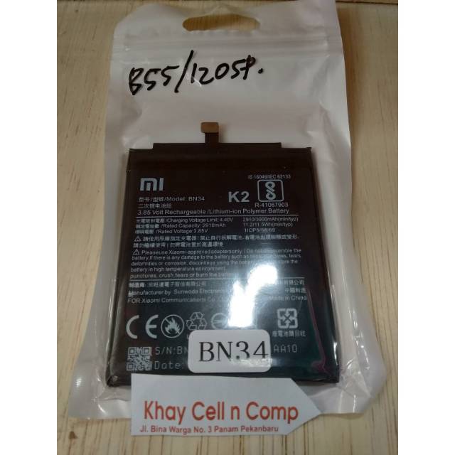 Baterai BN34 REDMI 5A 100% ORIGINAL