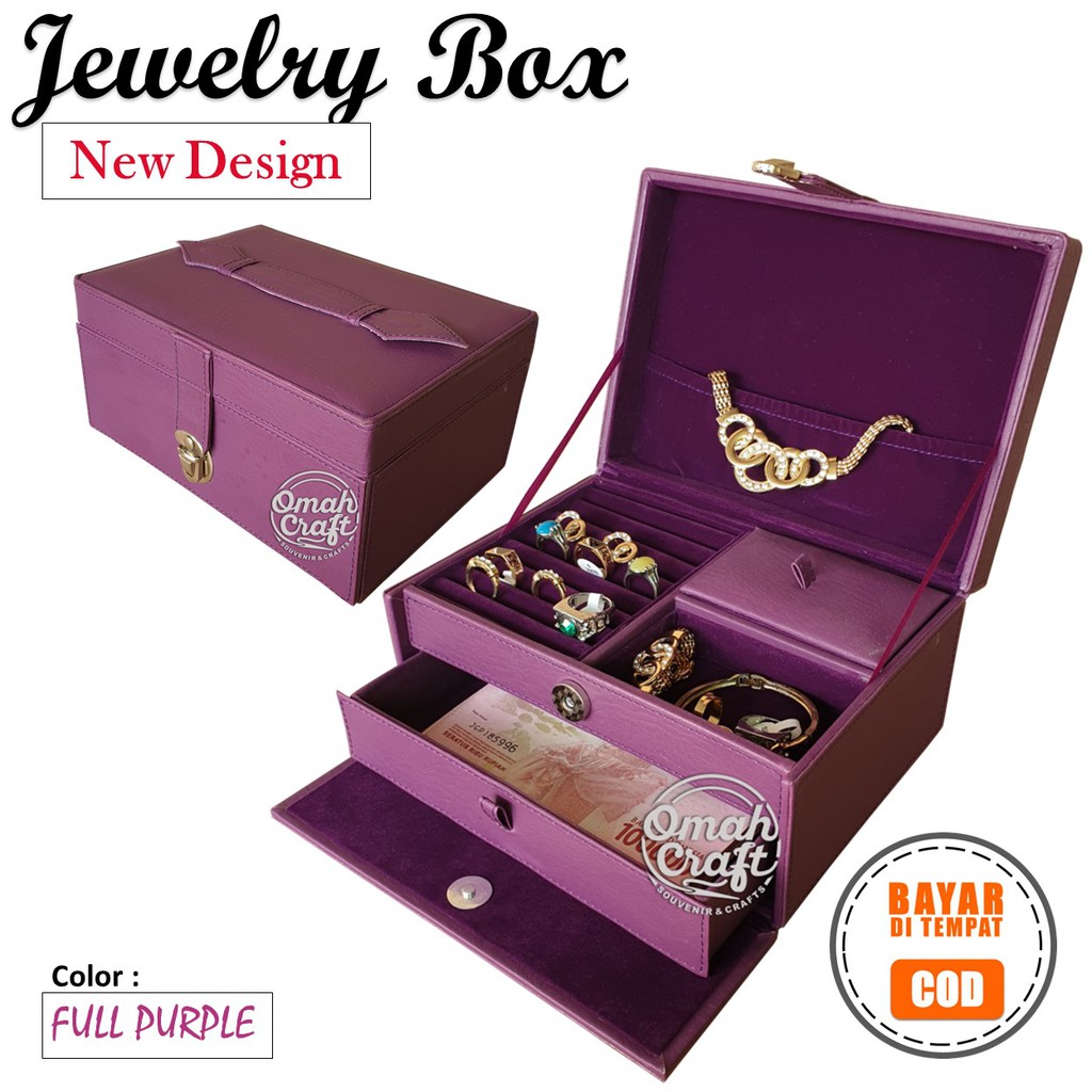 UNGU FULL - Jewelry Box and accesories Kotak Perhiasan dan Tempat Cincin Emas Kalung Gelang