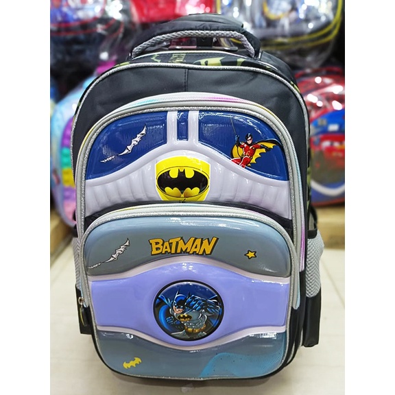 TAS PREMIUM TROLLEY DORONG 16inch UKURAN BESAR TAS ANAK SEKOLAH LAKI LAKI SD JAGOAN BINTANG TIMBUL 3RESLETING IMPORT ( Dino Dinosourus Odet Osh Duet Cool Gliter Zoom GIGI SMILE GOGO ASTRONOT 16&quot;  SD )