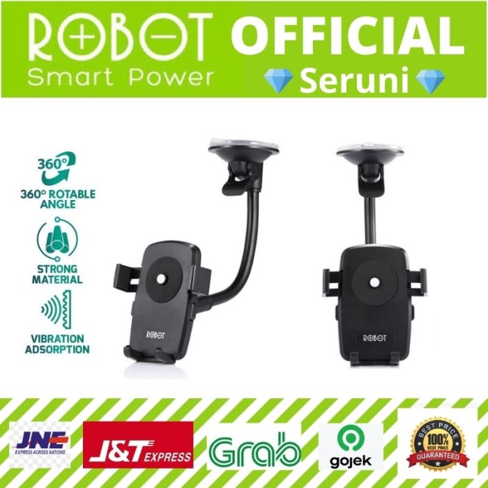 

READY CAR HOLDER ROBOT RT-CH06 Aluminum Tube Silicone Sucker TERBARU