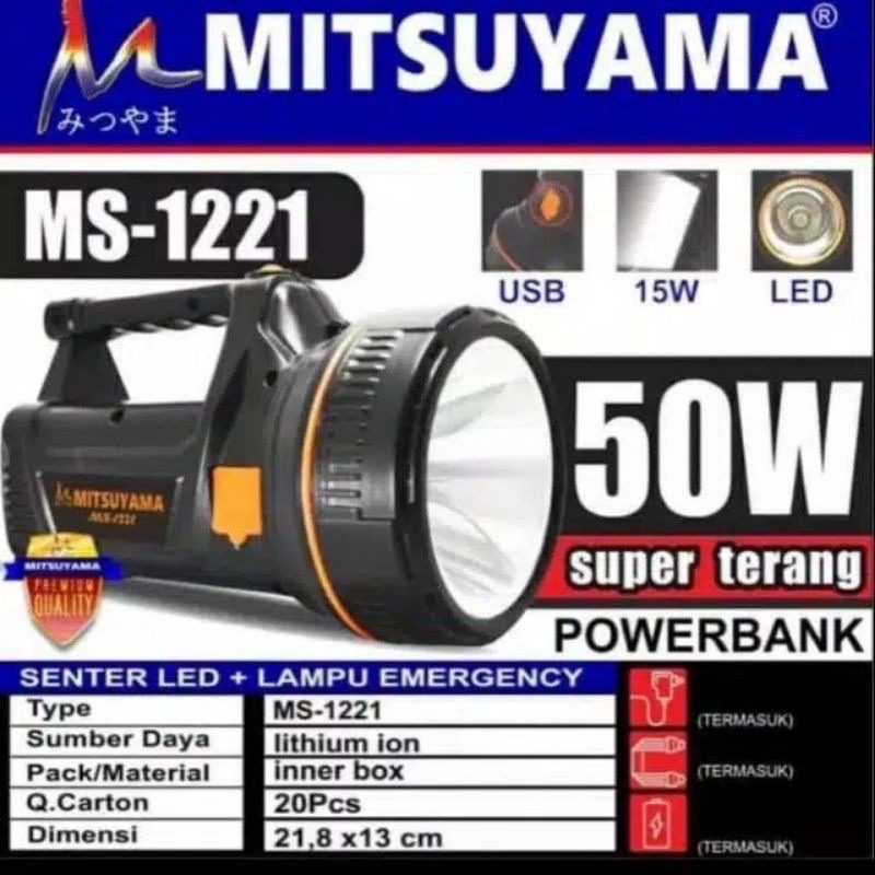 Senter tangan besar Led super terang Senter Mitsuyama Ms-1221 - SENTER MS-1221 - Senter Ronda