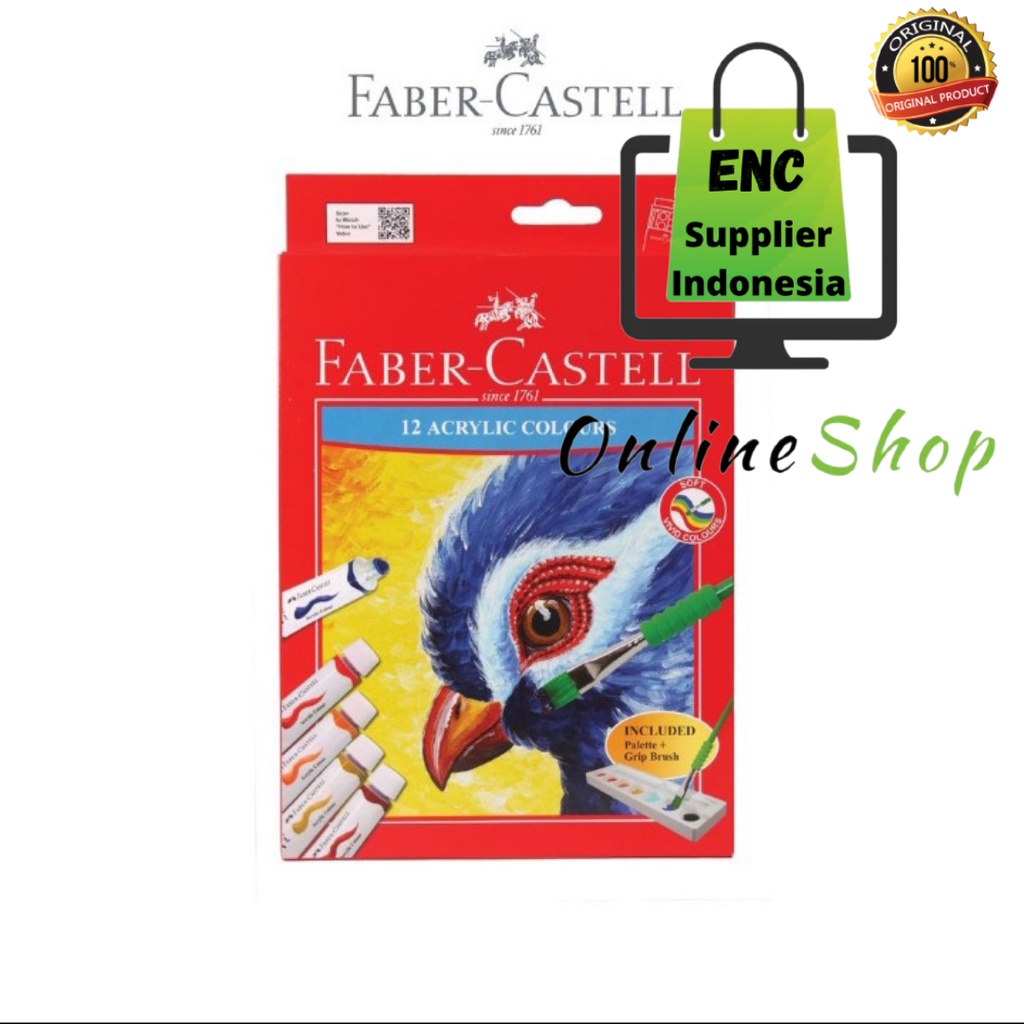 

fabercastell 12w Cat acrylic 12 warna faber castell akrilik color per set - enc.sup