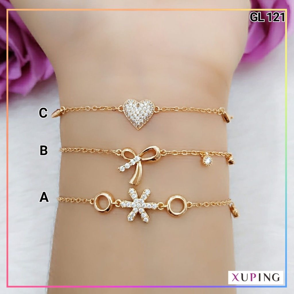 Gelang xuping ori gelang dewasa jurai rantai ala korea tipis bahan premium pita GL 121 perhiasan wanita  lapis emas gold