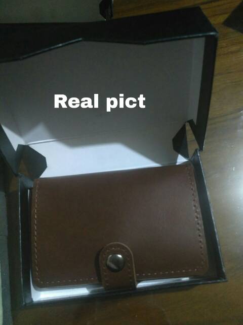 Anti RFID Card Holder Dompet Kartu Kulit Asli Slim Blocking