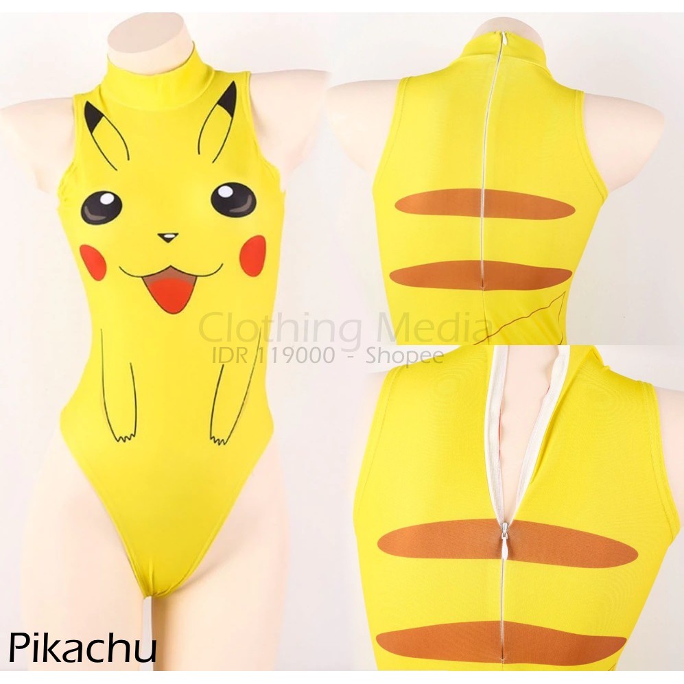Baju Leotard Cosplay TurtleNeck Kostum Superhero Tanktop Kerah Bodysuit Thong